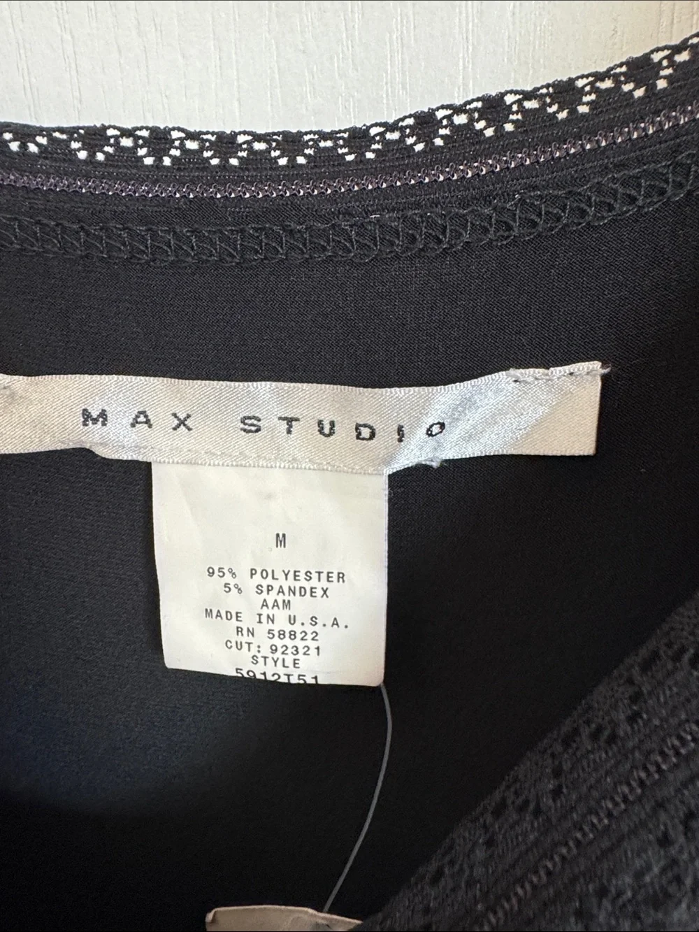 Max Studio Black Ruched Midi Dress